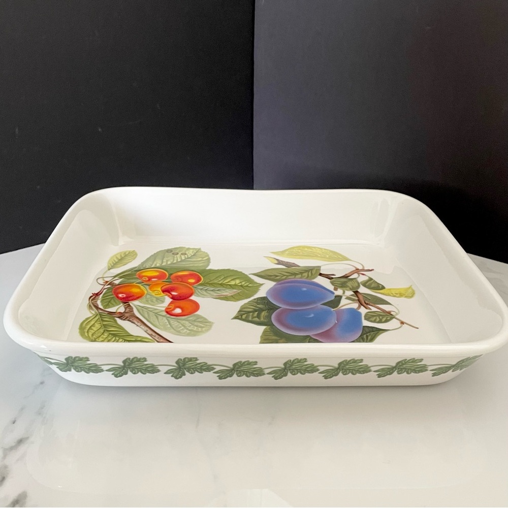 Pomona Casserole Lasagne Baker Serving Dish - Cherries & Plums - by Portmeirion